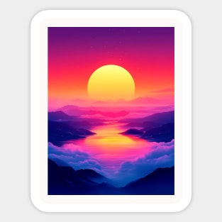 Mystical Mountains Sunset Sunrise Sticker